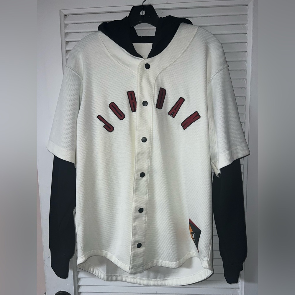 Men Nike Air Jordan Flight MVP Baseball Hoodie Jersey Sweater FB7034-133 S-XL